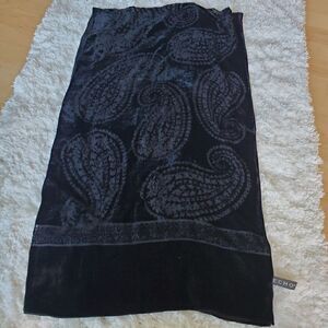 Echo Rayon/Silk Striped Scarf Rust Black Burnout Velvet